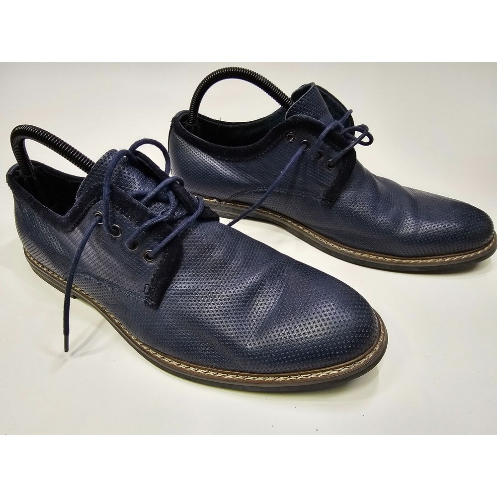 Joe Jeans Mens Navy Blue Textured Derby Shoes Size 10